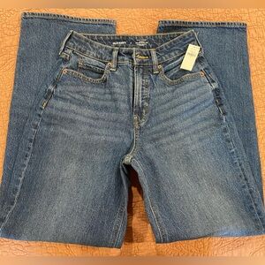 NWT Old Navy Extra High Rise Curvy Ski-Hi Wide Leg Jeans 2